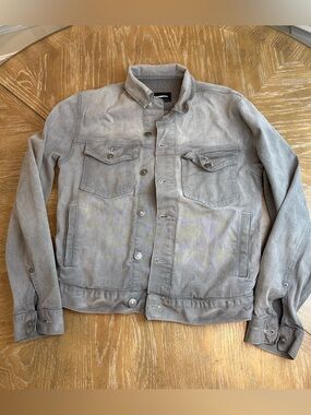 Express Gray Button-Up denim Jacket